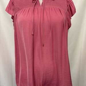 Elegant Mauve Madison d’ Amelie Smocked Blouse. Size Medium.